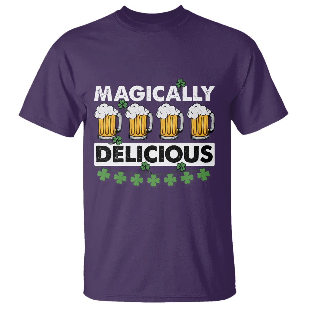 Funny St. Patricks Day Drinking T Shirt Magically Delicious Beers Lovers TS02 Purple Printyourwear