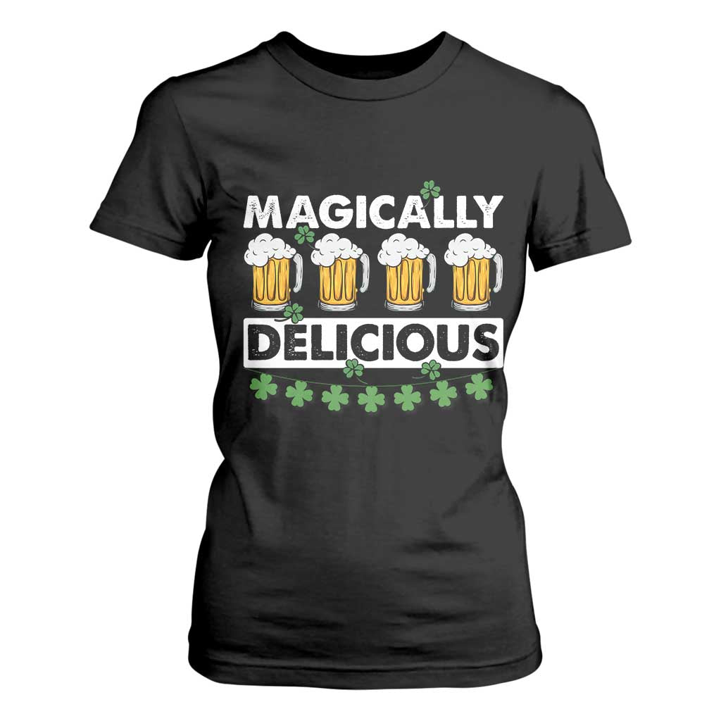 Funny St Patricks Day Drinking T Shirt For Women Magically Delicious Beers Lovers TS02 Black Print Your Wear