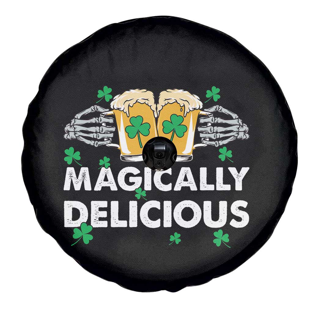 Funny St Patricks Day Drinking Spare Tire Cover Magically Delicious Beers Cheer Skeleton Hands TS02 Print Your Wear
