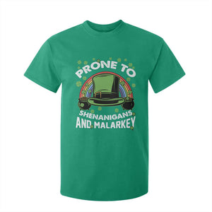 Funny St Patricks Day T Shirt For Kid Prone To Shenanigans And Malarkey Leprechaun Hat Rainbow TS02 Irish Green Print Your Wear