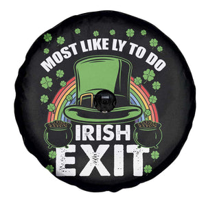 Funny St Patricks Day Drinking Spare Tire Cover Most Likely To Do Irish Exit Leprechaun Hat Rainbow TS02 Print Your Wear