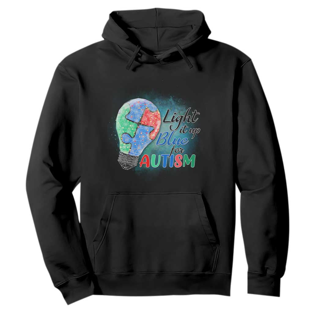 Autism Awareness Hoodie Light Up Blue Include Love Support TS02 Black Printyourwear