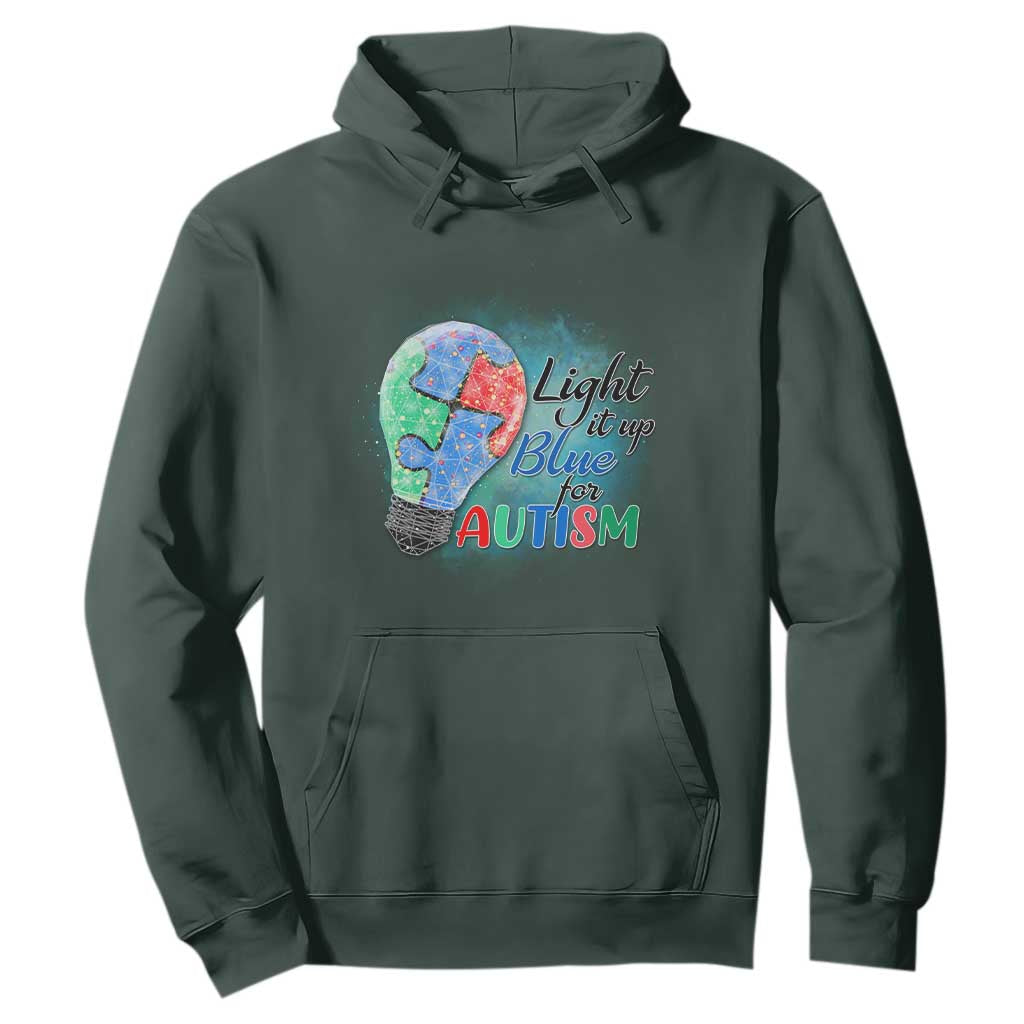 Autism Awareness Hoodie Light Up Blue Include Love Support TS02 Dark Forest Green Printyourwear