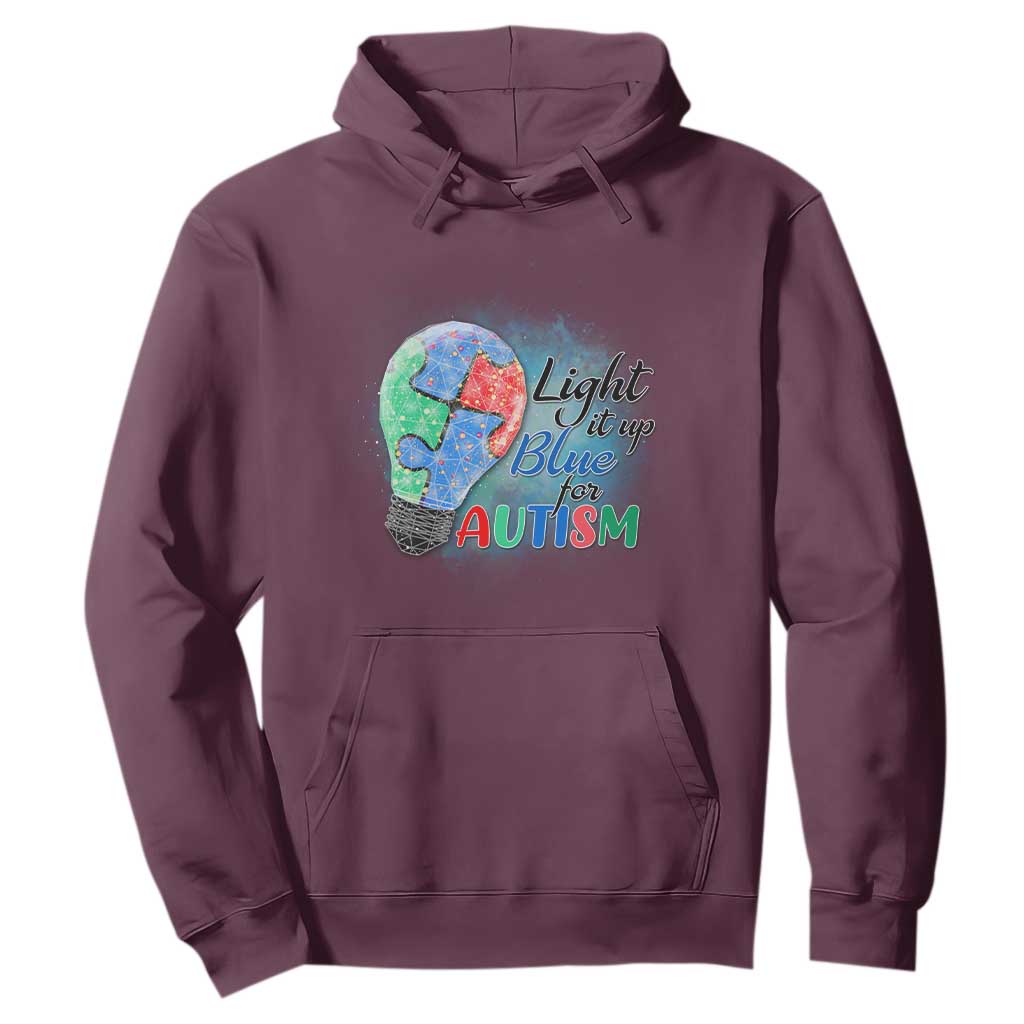 Autism Awareness Hoodie Light Up Blue Include Love Support TS02 Maroon Printyourwear