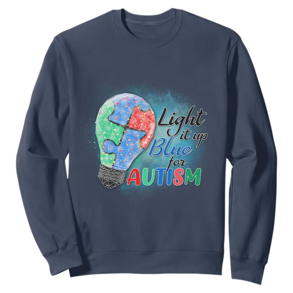 Autism Awareness Sweatshirt Light Up Blue Include Love Support TS02 Navy Printyourwear