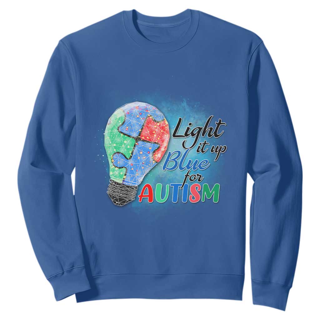 Autism Awareness Sweatshirt Light Up Blue Include Love Support TS02 Royal Blue Printyourwear