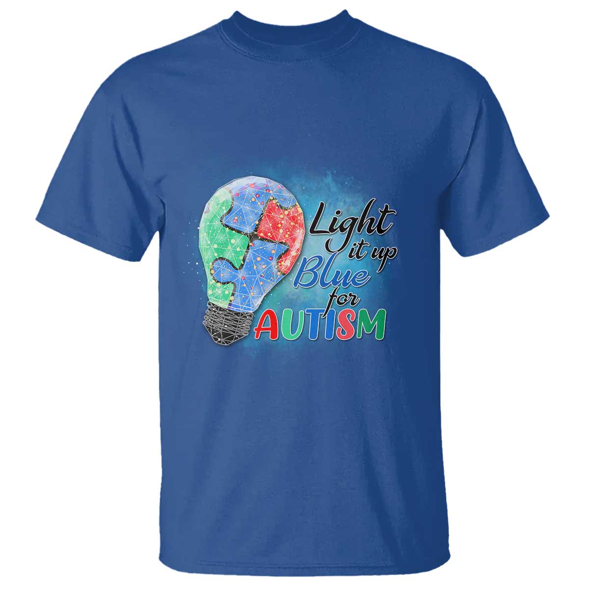 Autism Awareness T Shirt Light Up Blue Include Love Support TS02 Royal Blue Printyourwear