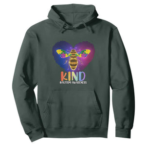 Bee Autism Awareness Hoodie Be Kind Pun Puzzle Piece Heart Love Support Autistic TS02 Dark Forest Green Printyourwear