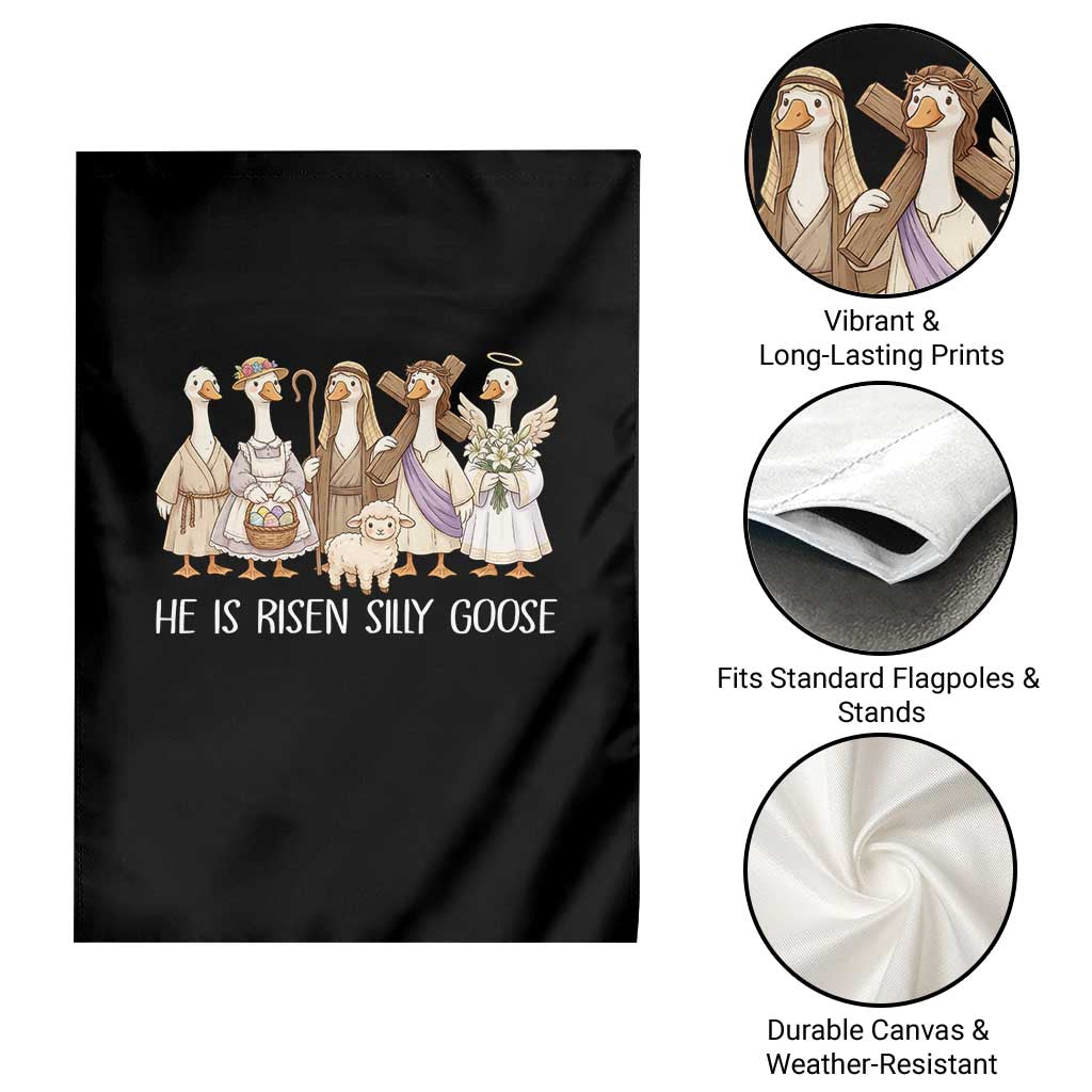 Funny Christian Easter He Is Risen Silly Goose Garden Flag Cute Faith-Based Geese Parody Gift with Jesus TS02 Print Your Wear