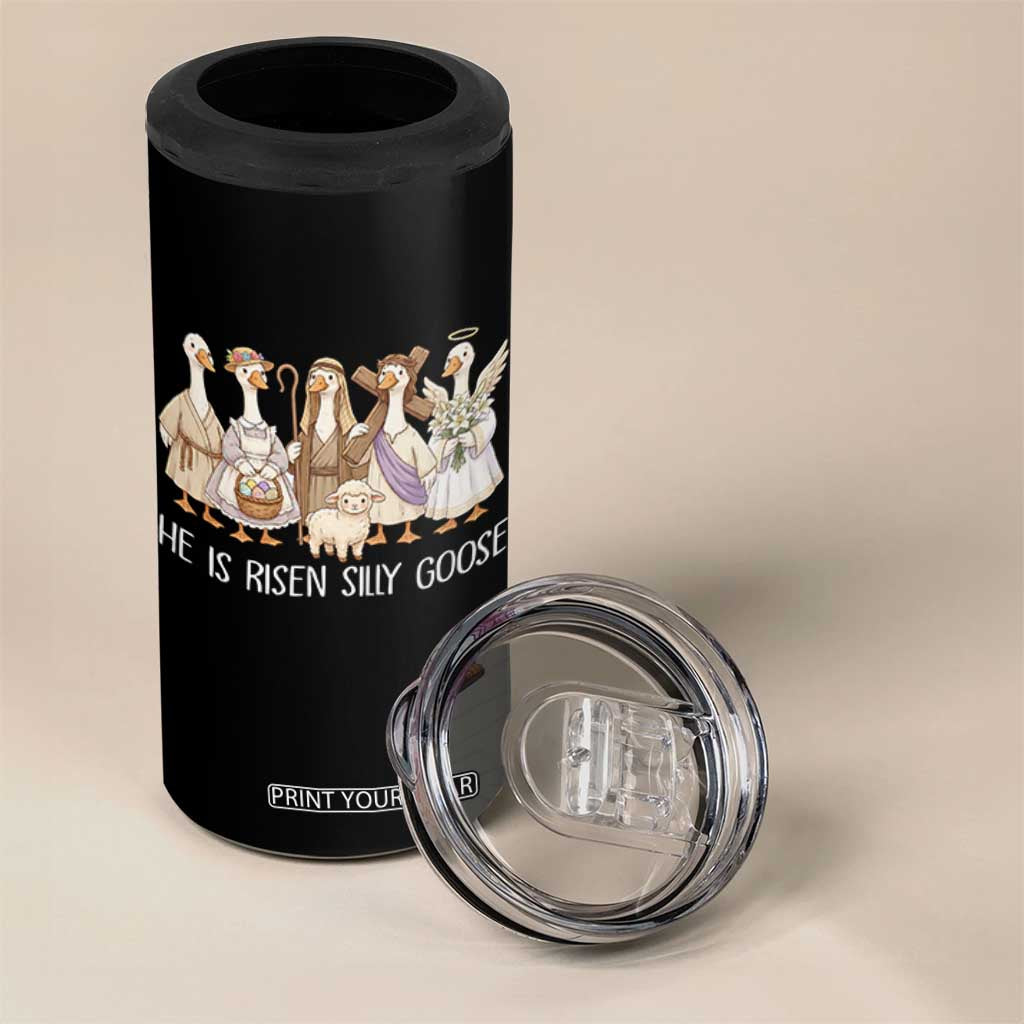 Funny Christian Easter He Is Risen Silly Goose 4 in 1 Can Cooler Tumbler Cute Faith-Based Geese Parody Gift with Jesus TS02 Print Your Wear