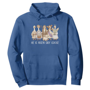 Funny Christian Easter He Is Risen Silly Goose Hoodie Cute Faith-Based Geese Parody Gift with Jesus TS02 Royal Blue Print Your Wear