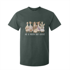Funny Christian Easter He Is Risen Silly Goose T Shirt For Kid Cute Faith-Based Geese Parody Gift with Jesus TS02 Dark Forest Green Print Your Wear