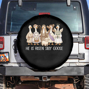 Funny Christian Easter He Is Risen Silly Goose Spare Tire Cover Cute Faith-Based Geese Parody Gift with Jesus TS02 No hole Black Print Your Wear