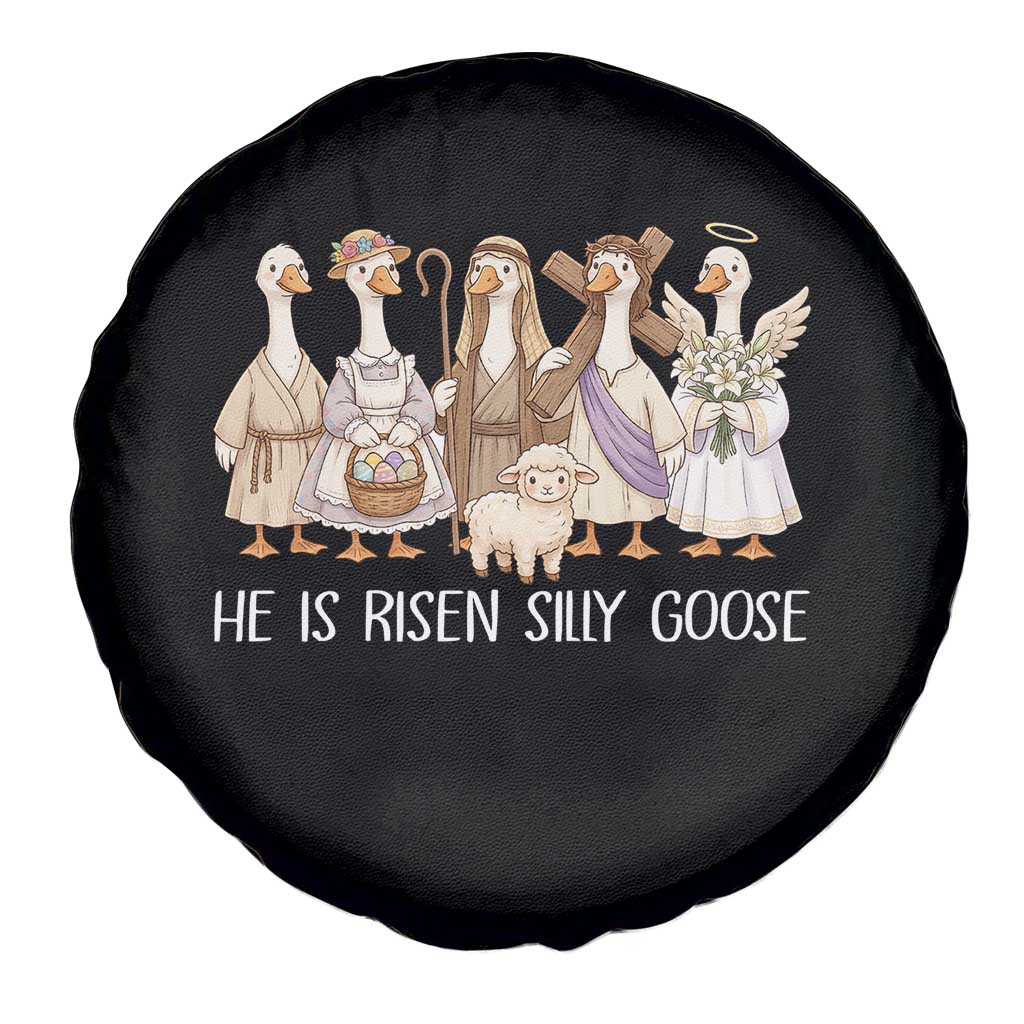 Funny Christian Easter He Is Risen Silly Goose Spare Tire Cover Cute Faith-Based Geese Parody Gift with Jesus TS02 Print Your Wear