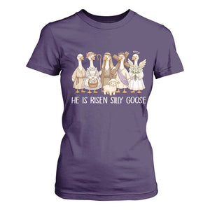 Funny Christian Easter He Is Risen Silly Goose T Shirt For Women Cute Faith-Based Geese Parody Gift with Jesus TS02 Purple Print Your Wear