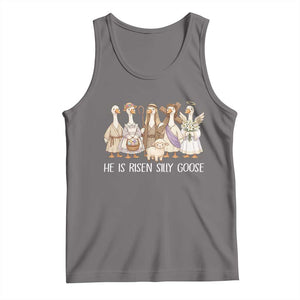 Funny Christian Easter He Is Risen Silly Goose Tank Top Cute Faith-Based Geese Parody Gift with Jesus TS02 Deep Heather Print Your Wear