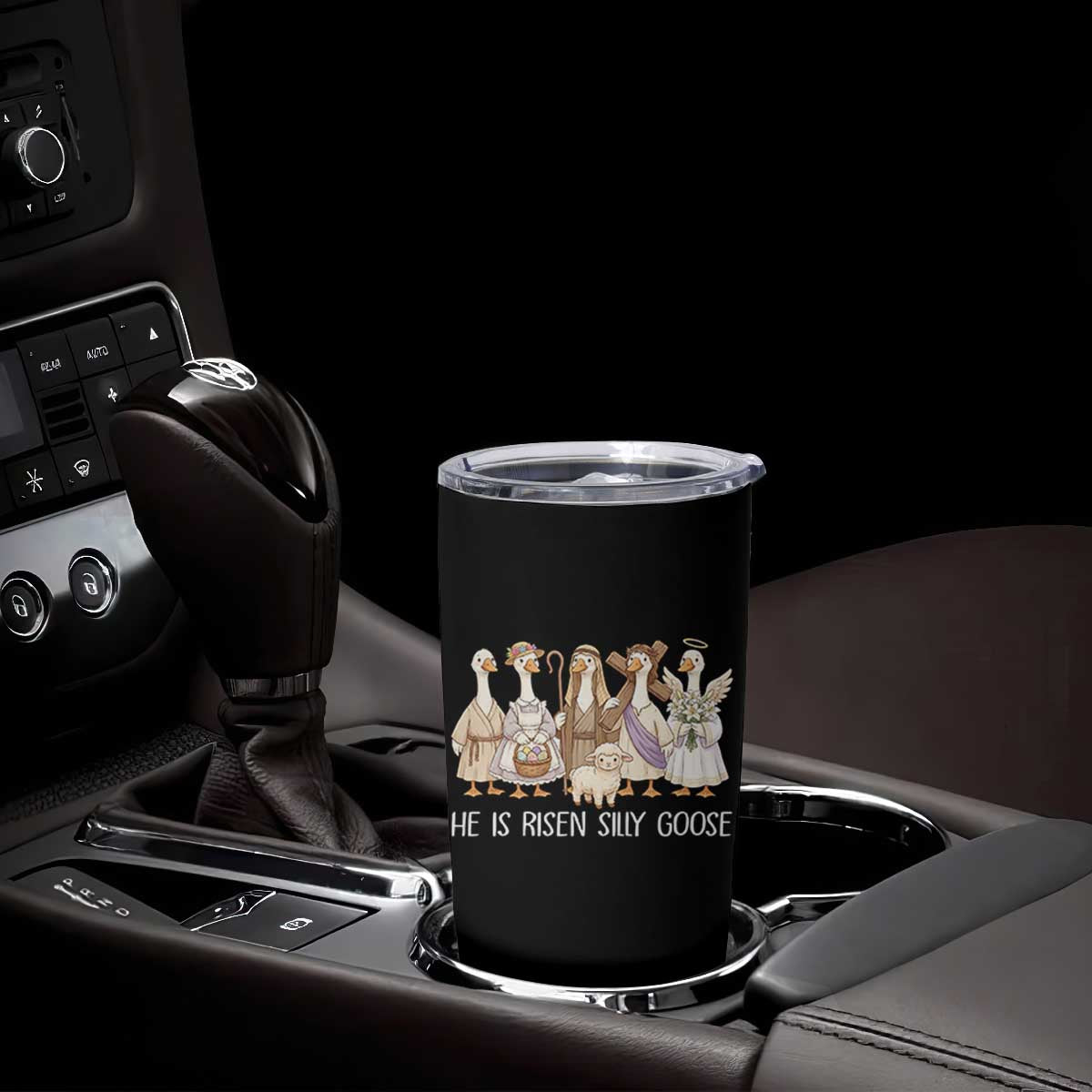 Funny Christian Easter He Is Risen Silly Goose Tumbler Cup Cute Faith-Based Geese Parody Gift with Jesus TS02 Print Your Wear
