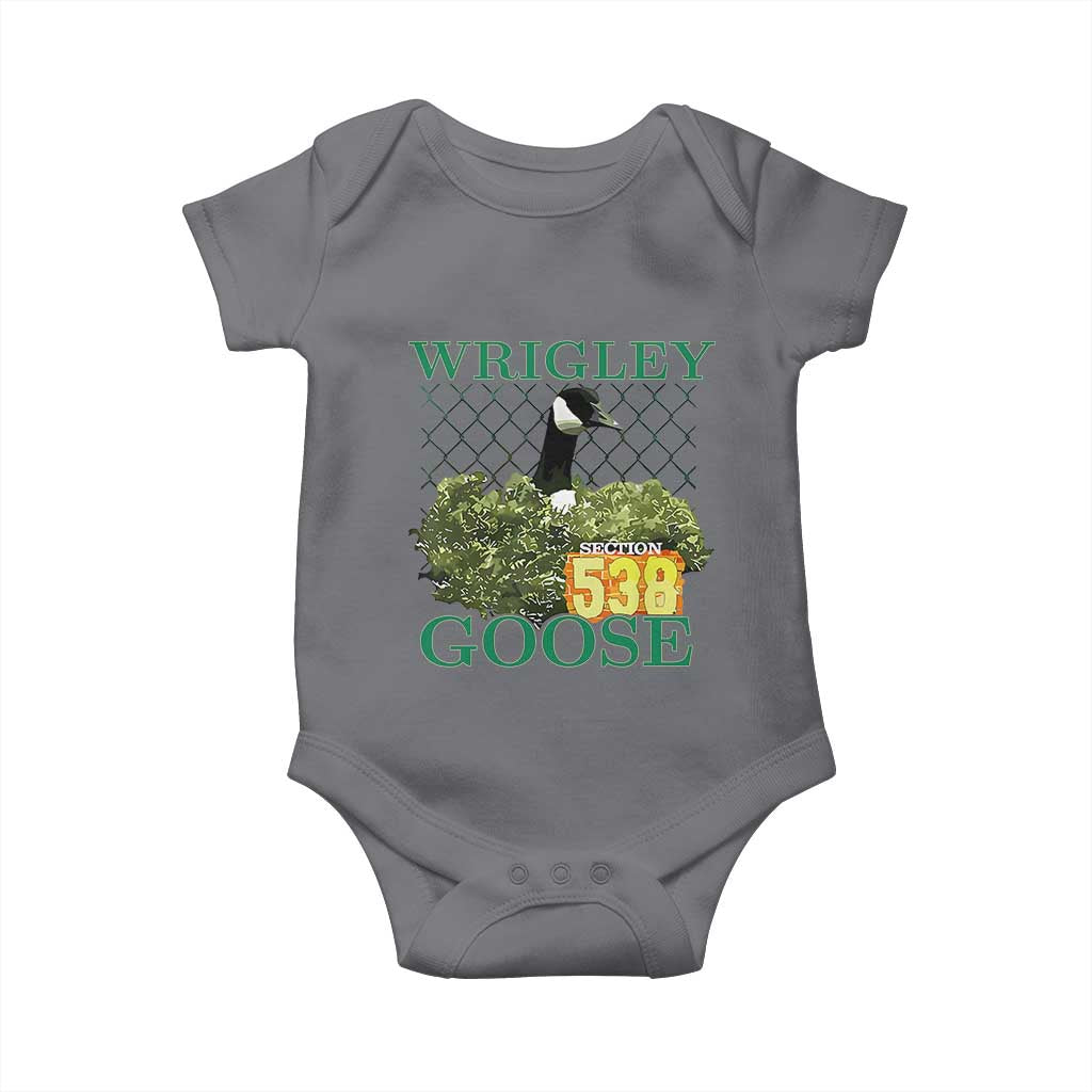Funny Wrigley Goose Baby Onesie Section 538 Chicago TS02 Charcoal Print Your Wear