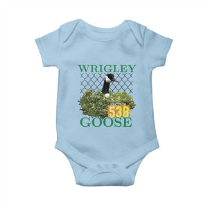 Funny Wrigley Goose Baby Onesie Section 538 Chicago TS02 Light Blue Print Your Wear