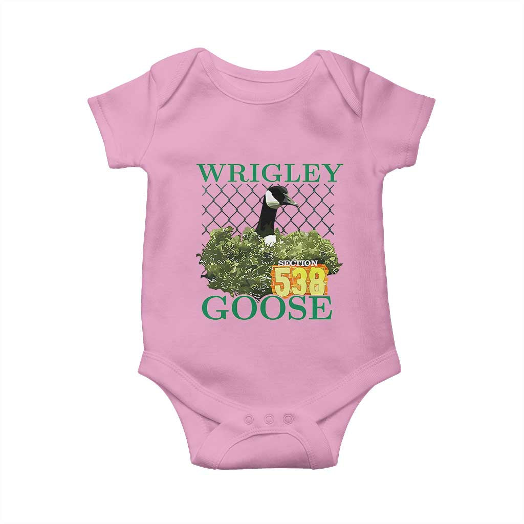 Funny Wrigley Goose Baby Onesie Section 538 Chicago TS02 Light Pink Print Your Wear