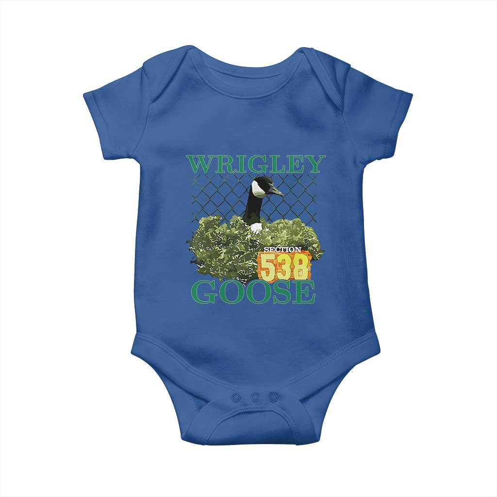 Funny Wrigley Goose Baby Onesie Section 538 Chicago TS02 Royal Blue Print Your Wear