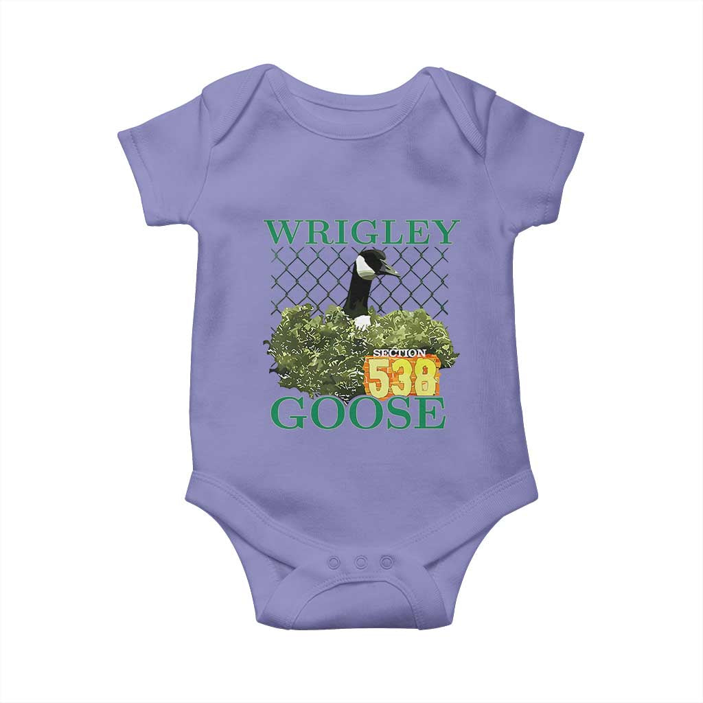 Funny Wrigley Goose Baby Onesie Section 538 Chicago TS02 Violet Print Your Wear