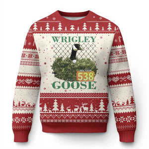 Funny Wrigley Goose Ugly Christmas Sweater Section 538 Chicago TS02 Beige Red Print Your Wear