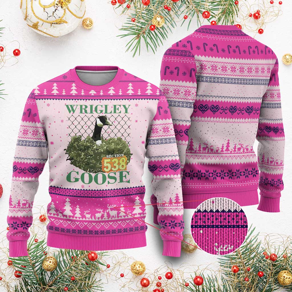 Funny Wrigley Goose Ugly Christmas Sweater Section 538 Chicago TS02 Hot Pink Print Your Wear