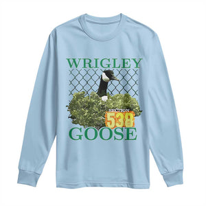 Funny Wrigley Goose Long Sleeve Shirt Section 538 Chicago TS02 Light Blue Print Your Wear