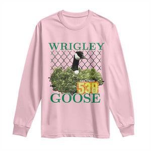 Funny Wrigley Goose Long Sleeve Shirt Section 538 Chicago TS02 Light Pink Print Your Wear