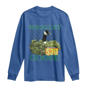 Funny Wrigley Goose Long Sleeve Shirt Section 538 Chicago TS02 Royal Blue Print Your Wear