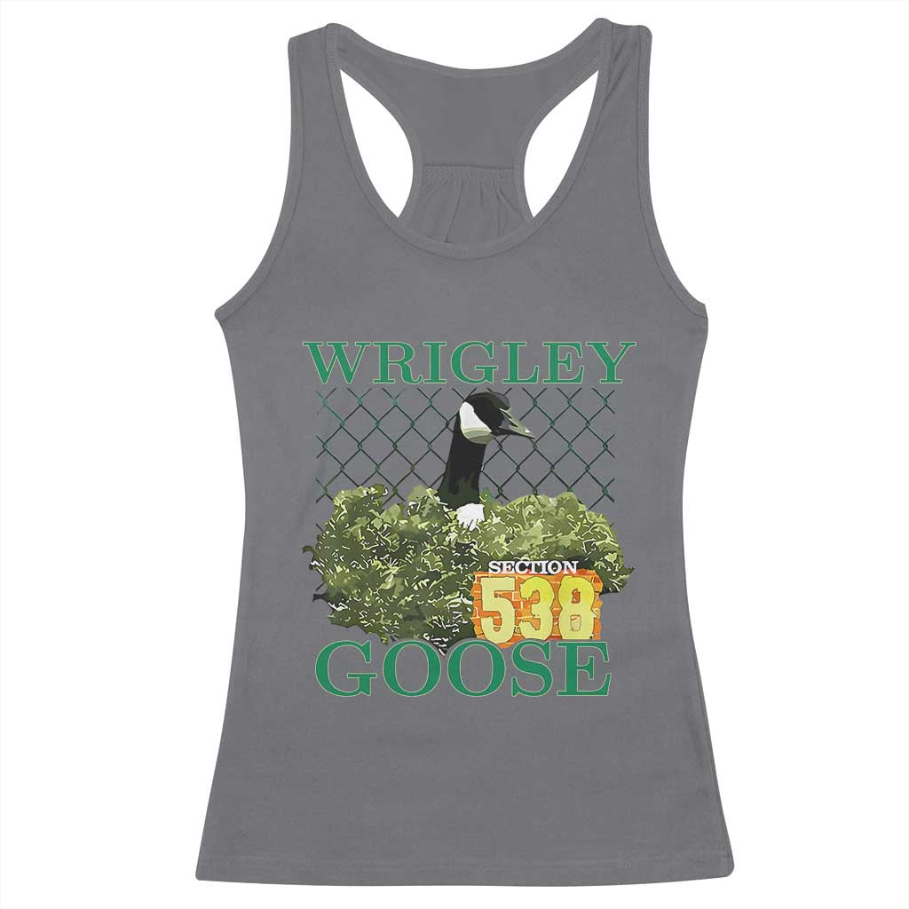 Funny Wrigley Goose Racerback Tank Top Section 538 Chicago TS02 Charcoal Print Your Wear