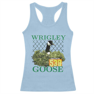 Funny Wrigley Goose Racerback Tank Top Section 538 Chicago TS02 Light Blue Print Your Wear