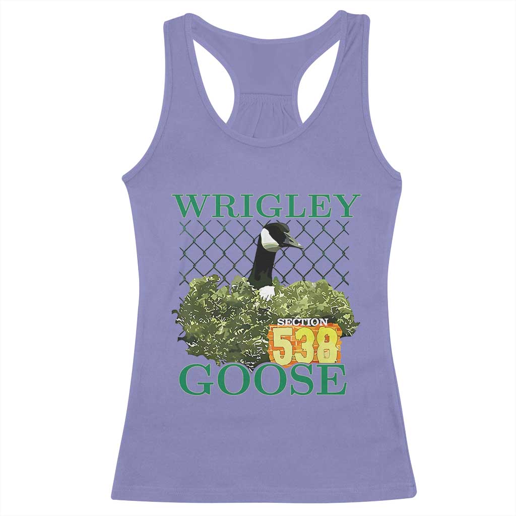 Funny Wrigley Goose Racerback Tank Top Section 538 Chicago TS02 Violet Print Your Wear