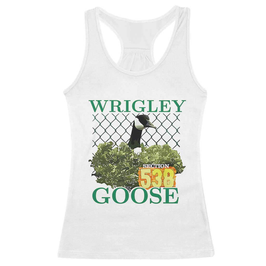 Funny Wrigley Goose Racerback Tank Top Section 538 Chicago TS02 White Print Your Wear