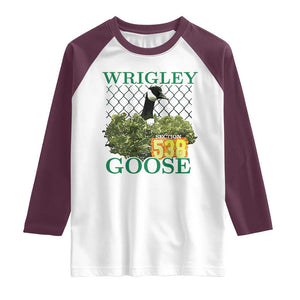Funny Wrigley Goose Raglan Shirt Section 538 Chicago TS02 White Maroon Print Your Wear