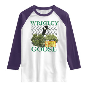 Funny Wrigley Goose Raglan Shirt Section 538 Chicago TS02 White Purple Print Your Wear