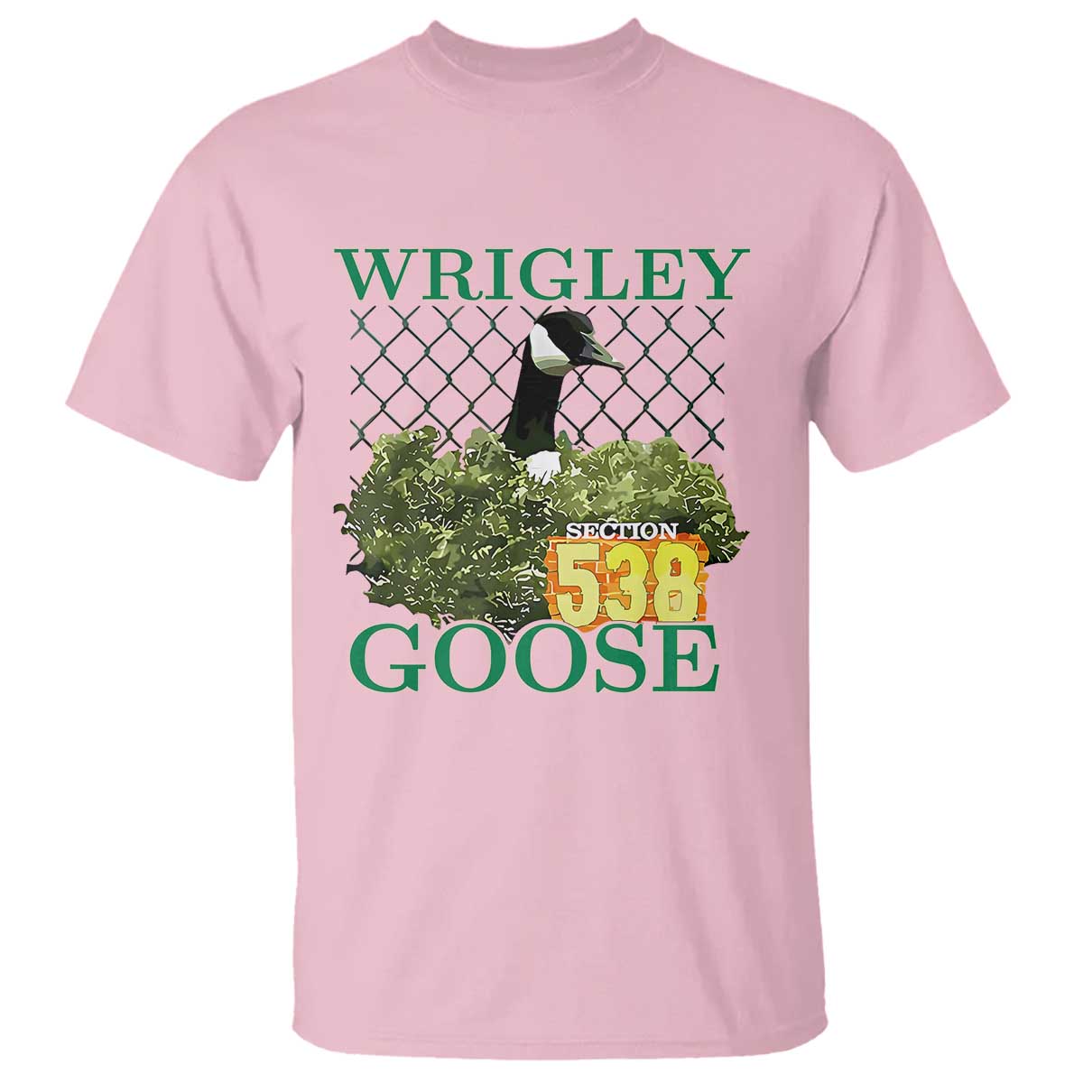Funny Wrigley Goose T Shirt Section 538 Chicago TS02 Light Pink Print Your Wear