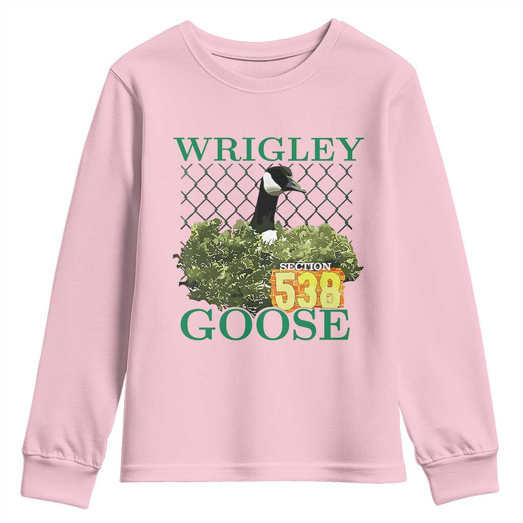 Funny Wrigley Goose Youth Sweatshirt Section 538 Chicago TS02 Light Pink Print Your Wear