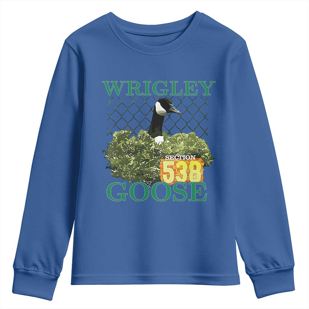 Funny Wrigley Goose Youth Sweatshirt Section 538 Chicago TS02 Royal Blue Print Your Wear