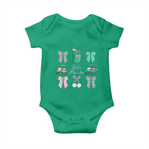 Lets Par-tee Coquette Golf Bows Baby Onesie Preppy Pink and Green Golf Cart n Bag Golfing Lover Club TS02 Irish Green Print Your Wear