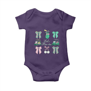 Lets Par-tee Coquette Golf Bows Baby Onesie Preppy Pink and Green Golf Cart n Bag Golfing Lover Club TS02 Purple Print Your Wear