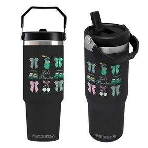 Lets Par-tee Coquette Golf Bows Flip Straw Tumbler Preppy Pink and Green Golf Cart n Bag Golfing Lover Club TS02 One Size: 30 oz Black Print Your Wear