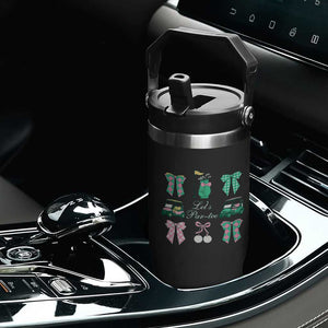 Lets Par-tee Coquette Golf Bows Flip Straw Tumbler Preppy Pink and Green Golf Cart n Bag Golfing Lover Club TS02 Print Your Wear