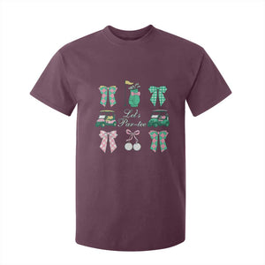 Lets Par-tee Coquette Golf Bows T Shirt For Kid Preppy Pink and Green Golf Cart n Bag Golfing Lover Club TS02 Maroon Print Your Wear