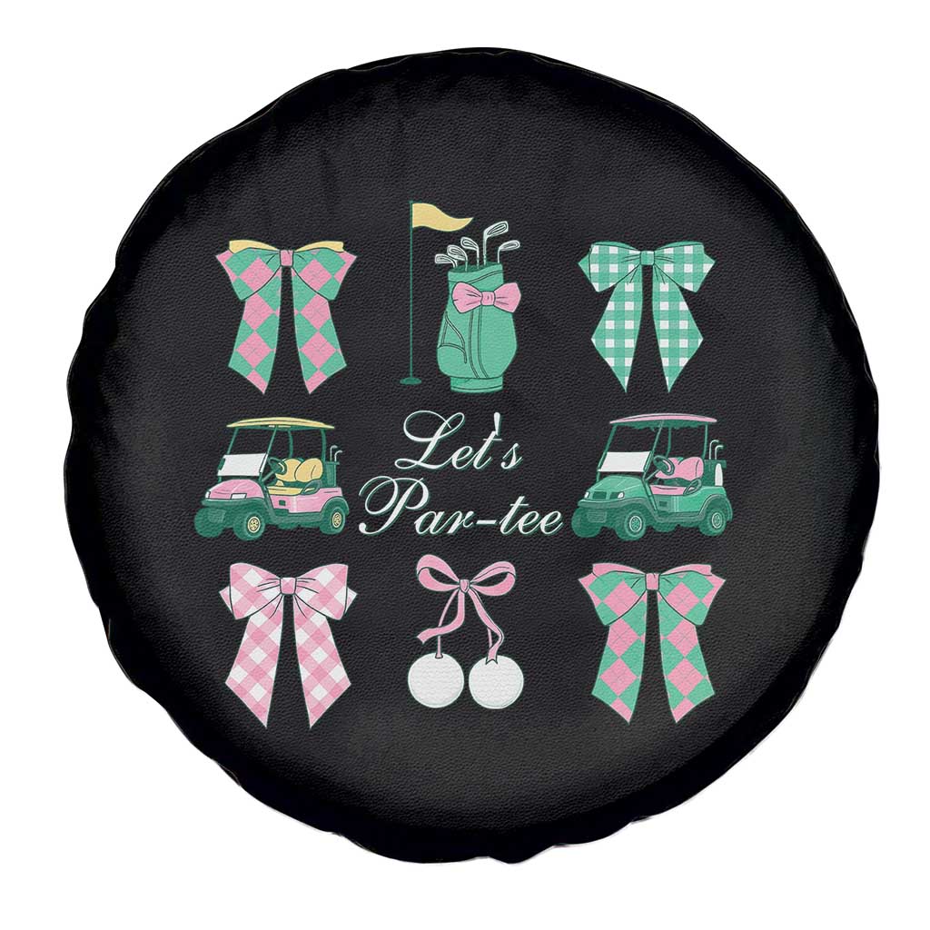 Lets Par-tee Coquette Golf Bows Spare Tire Cover Preppy Pink and Green Golf Cart n Bag Golfing Lover Club TS02 Print Your Wear
