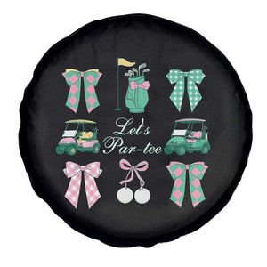 Lets Par-tee Coquette Golf Bows Spare Tire Cover Preppy Pink and Green Golf Cart n Bag Golfing Lover Club TS02 Print Your Wear
