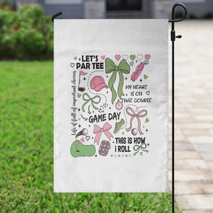 Lets Par-tee Coquette Golf Bows Garden Flag Pink and Green Gear Girls Game Day Golfing Tradition TS02 Print Your Wear