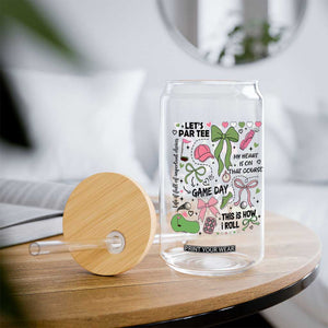 Lets Par-tee Coquette Golf Bows Glass Can Pink and Green Gear Girls Game Day Golfing Tradition TS02 Print Your Wear