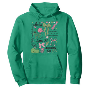 Lets Par-tee Coquette Golf Bows Hoodie Pink and Green Gear Girls Game Day Golfing Tradition TS02 Irish Green Print Your Wear